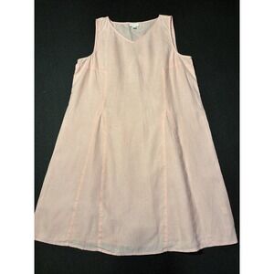 J. Jill Love Linen Womens Sleeveless A Line Pullover Shift Dress Pink Large